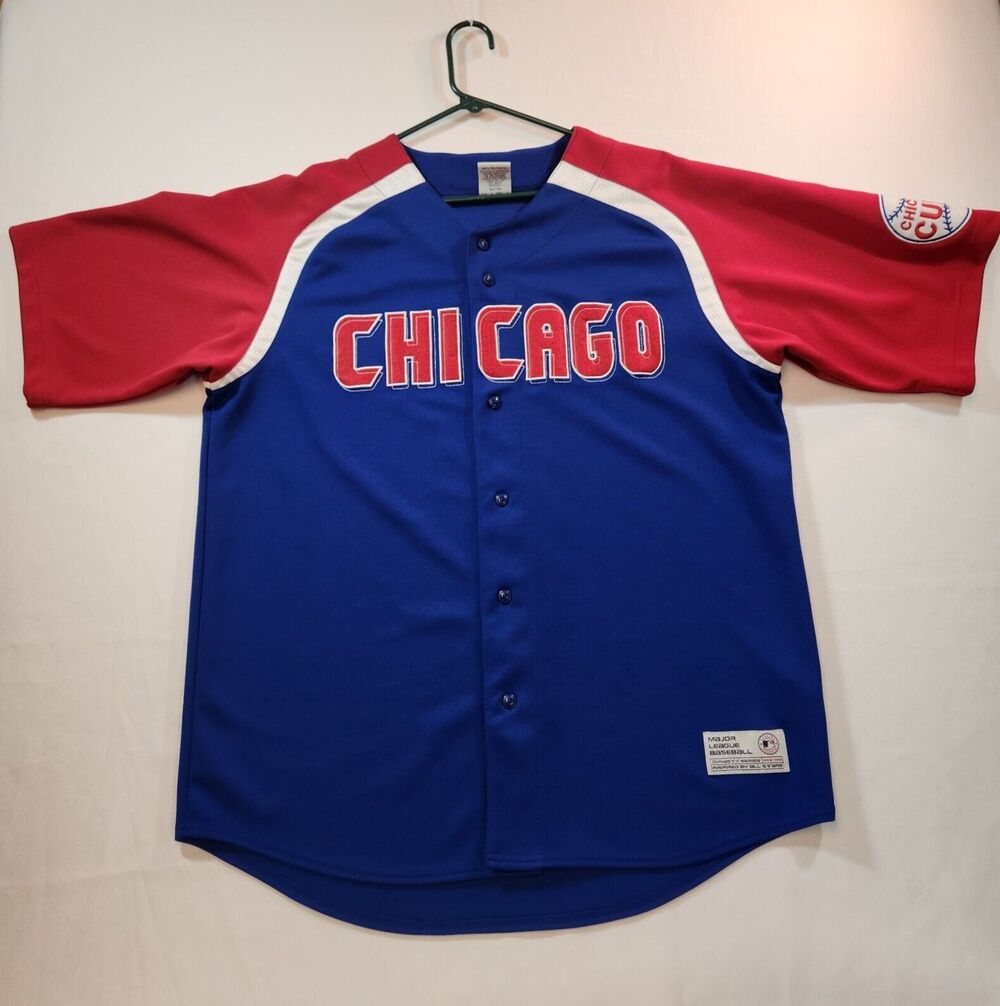 Chicago Cubs Jersey Shirt Mens Size XL 46-48 Dynasty Button Front MLB Baseball